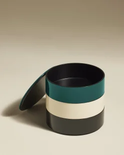 Boite ronde à bijoux Totem - Bleu Sarah