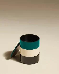 Boite ronde à bijoux Totem - Bleu Sarah