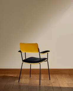 Chaise accoudoirs Double Jeu - Ocre