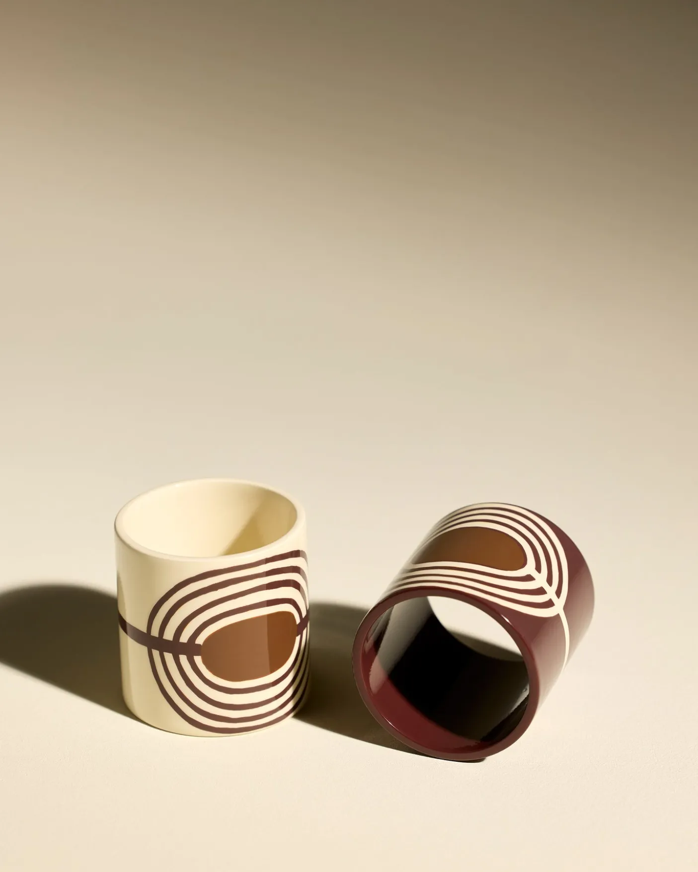 Duo rond de serviette Mirage - Carmin