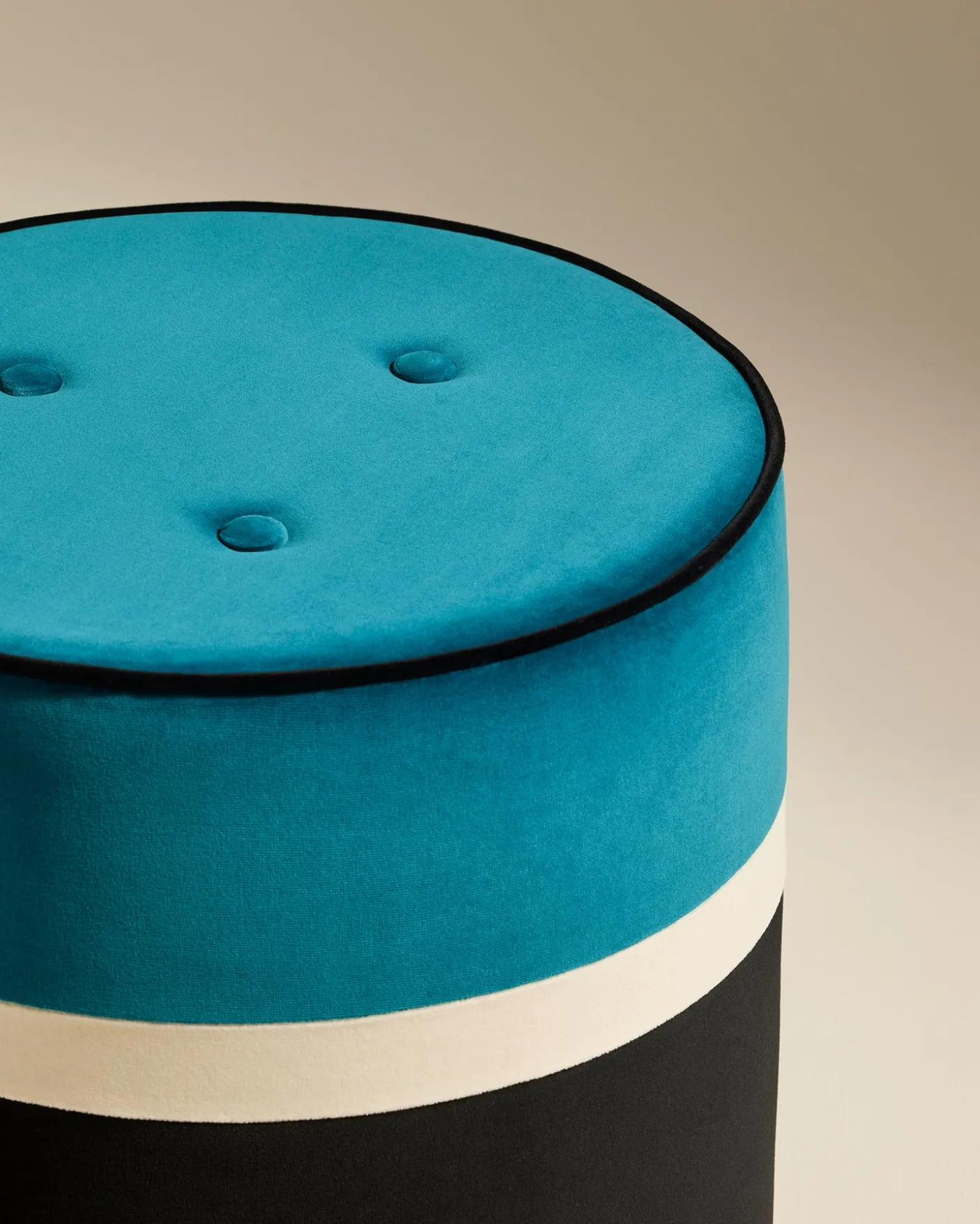 Pouf Léo - Bleu Sarah