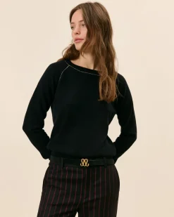 Pull Orsay Col Rond Lurex - Noir