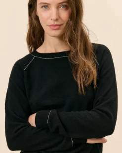 Pull Orsay Col Rond Lurex - Noir