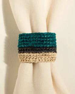 Rond de serviette Globe - Bleu Sarah