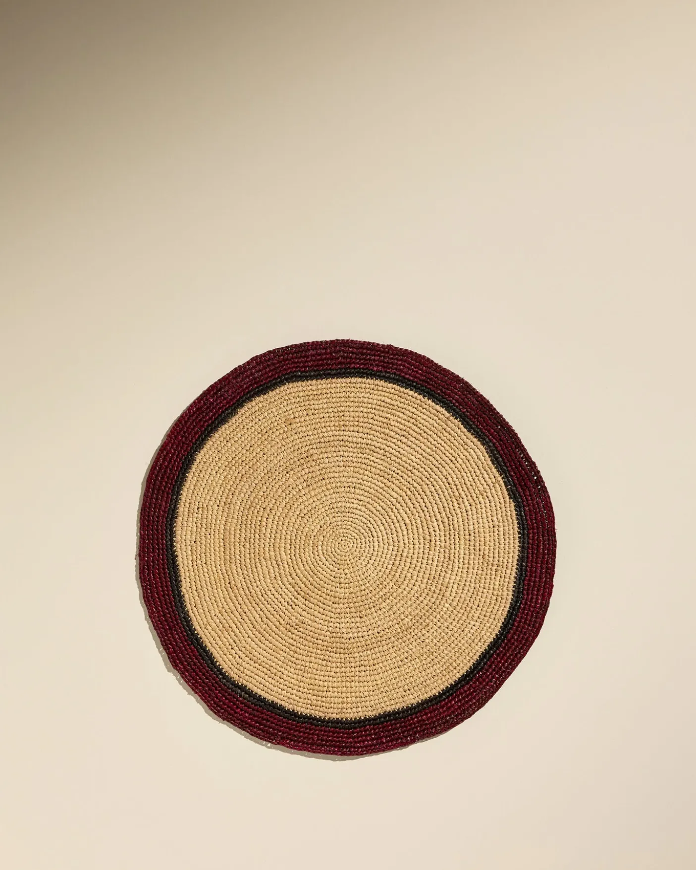 Set de table Globe - Naturel/ Carmin