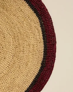 Set de table Globe - Naturel/ Carmin