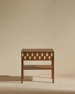 Table de chevet Ecailles - Noyer