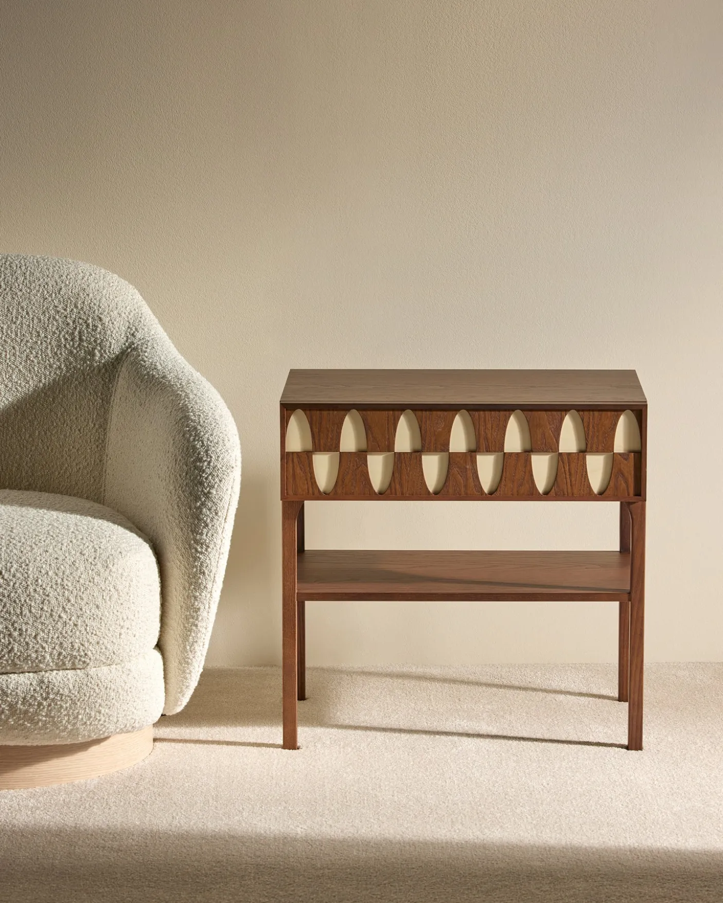 Table de chevet Ecailles - Noyer