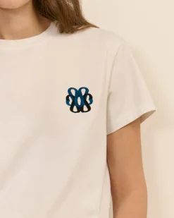 T-shirt Monogramme - Blanc / Bleu Sarah
